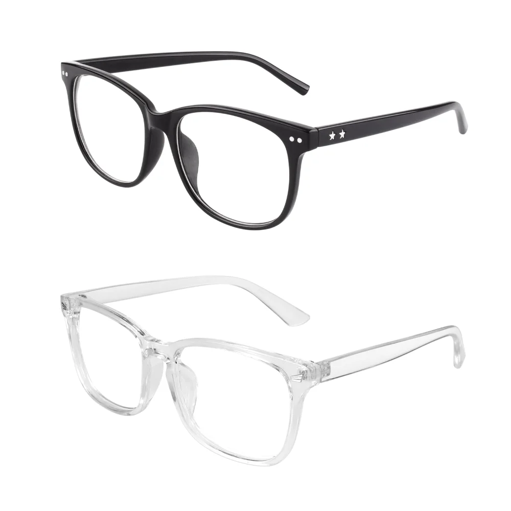 GQUEEN Oversized Clear-Lens + Square Clear-Lens Bundle