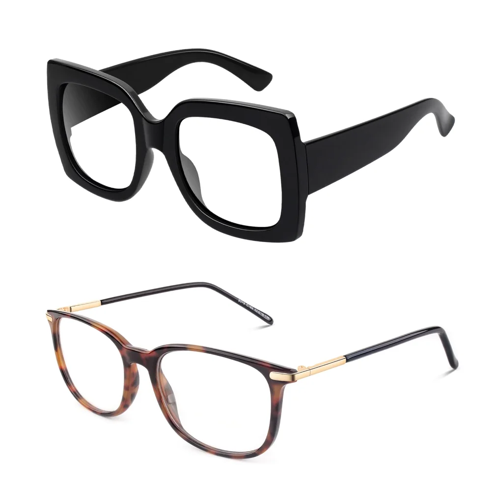 GQUEEN Nerd Clear-Lens + Retro Square Clear-Lens Bundle