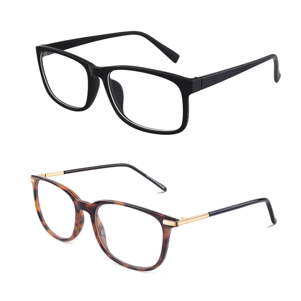 GQUEEN Rectangular Clear-Lens + Nerd Clear-Lens Bundle