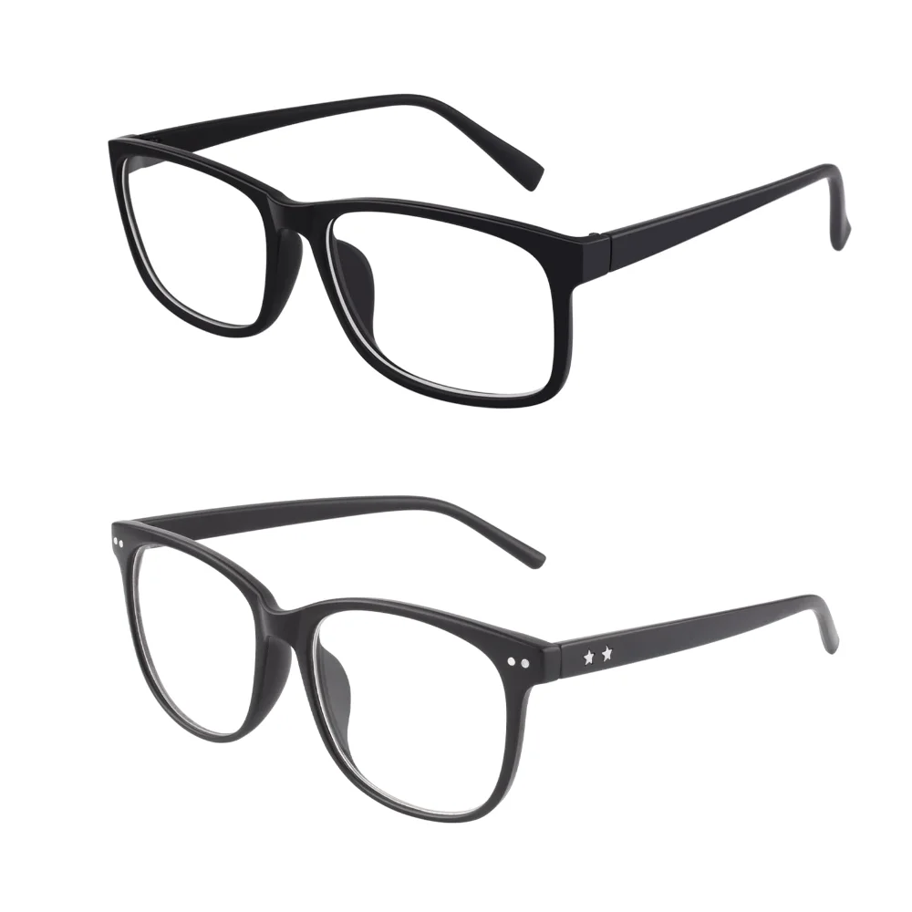 GQUEEN Rectangular Clear-Lens + Oversized Clear-Lens Bundle