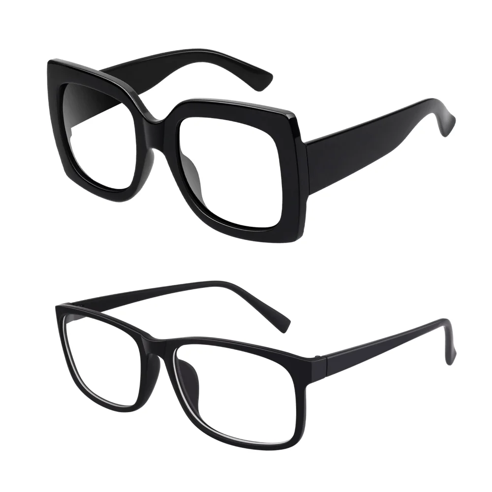 GQUEEN Rectangular Clear-Lens + Retro Square Clear-Lens Bundle