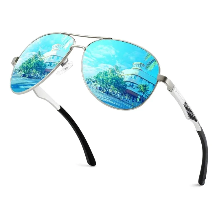 GQUEEN Classic Pilot Polarized Sunglasses MOS1