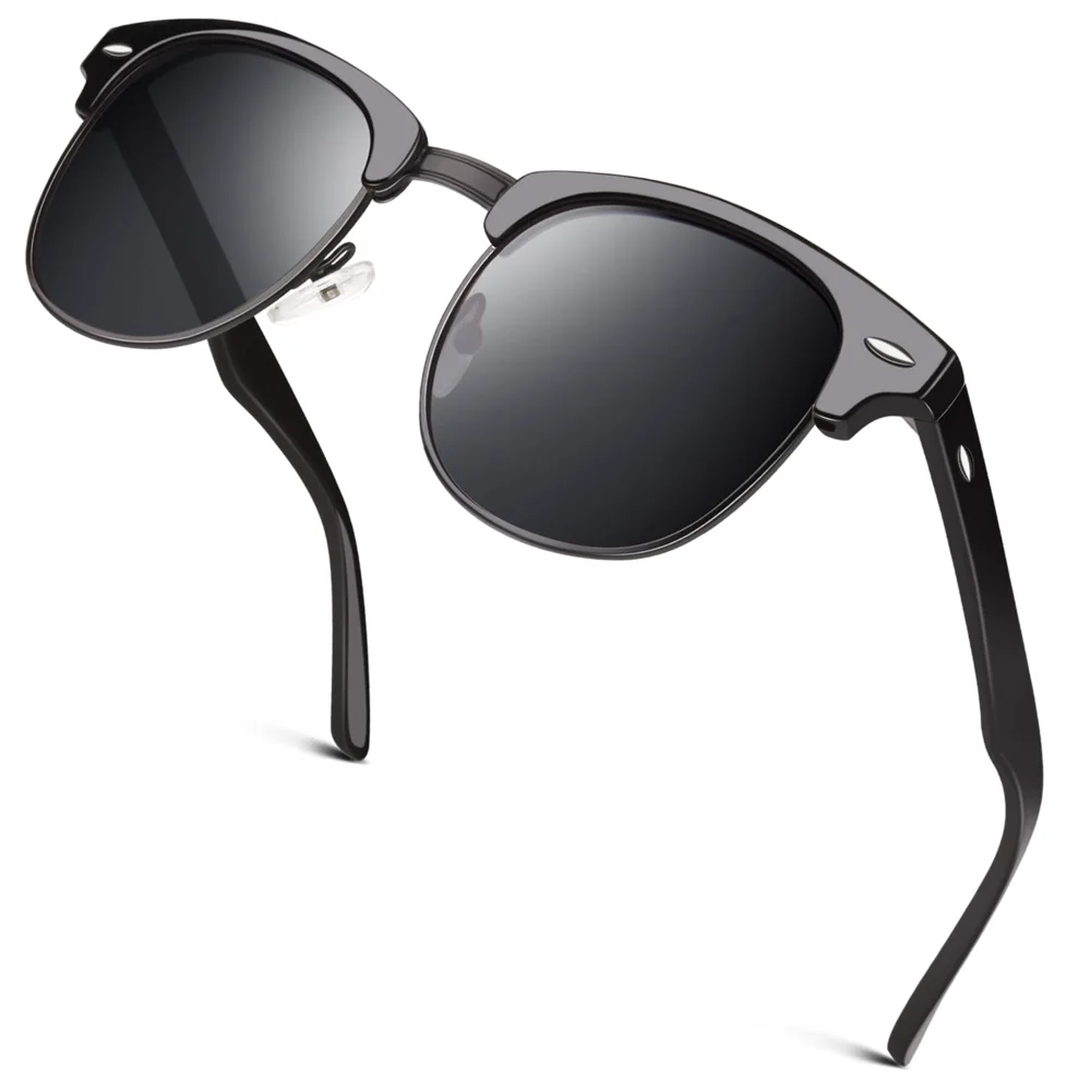GQUEEN Semi-Rimless Browline Polarized Sunglasses GQO6