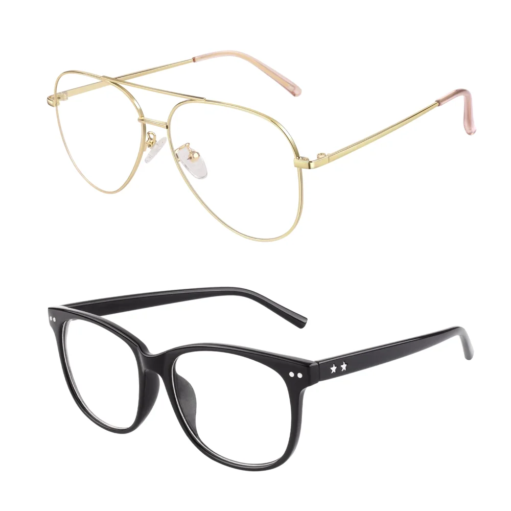 GQUEEN Oversized Clear-Lens + Clear-Lens Pilot Bundle