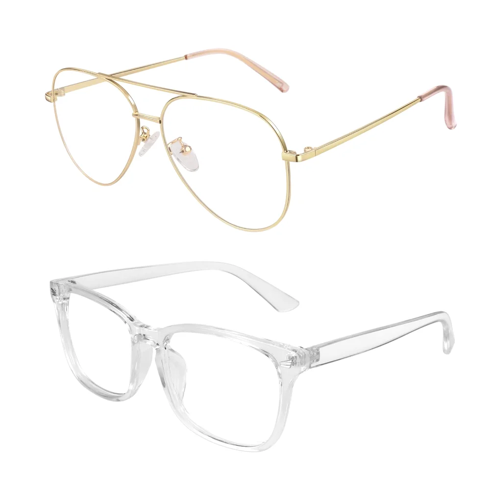 GQUEEN Square Clear-Lens + Clear-Lens Pilot Bundle
